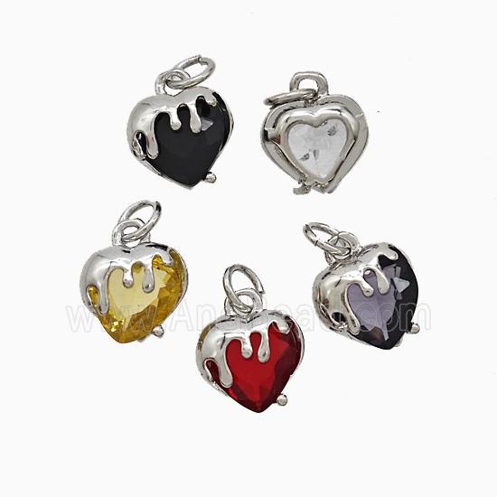 Copper Pendant Pave Zircon, Gold Plated