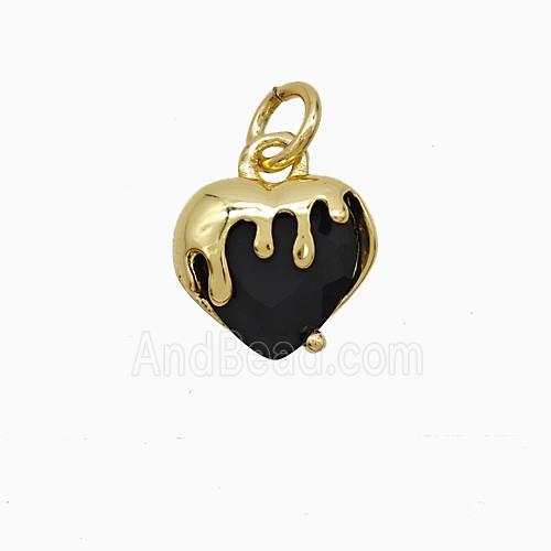 Copper Pendant Pave Zircon, Gold Plated
