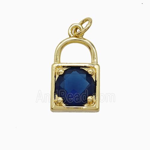 Copper Pendant Pave Zircon, Gold Plated