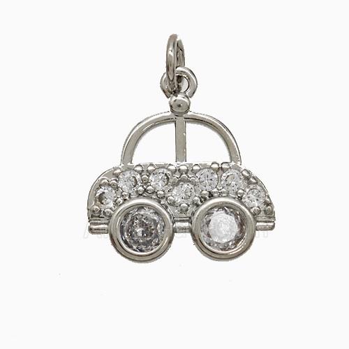 Copper Pendant Pave Zircon, Gold Plated