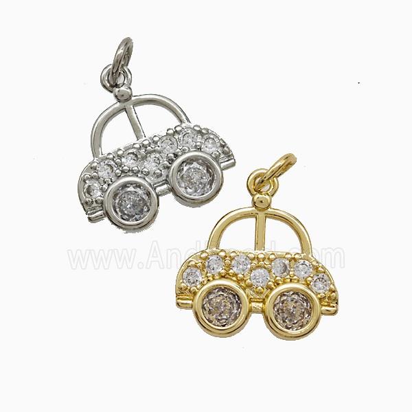 Copper Pendant Pave Zircon, Gold Plated