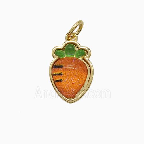 Copper Pendant Pave Resin Bead, Gold Plated