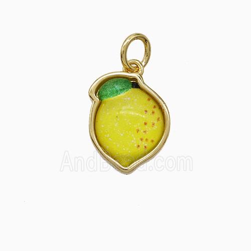 Copper Pendant Pave Resin Bead, Gold Plated