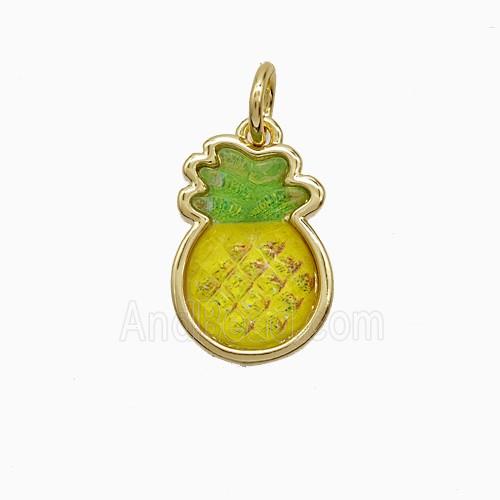Copper Pendant Pave Resin Bead, Gold Plated