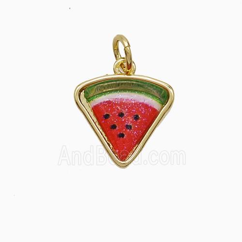 Copper Pendant Pave Resin Bead, Gold Plated