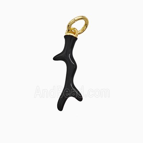 Enamel Copper Pendant, Gold Plated