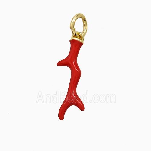 Enamel Copper Pendant, Gold Plated