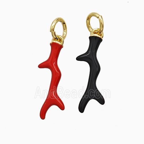 Enamel Copper Pendant, Gold Plated