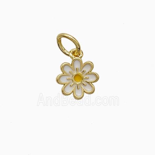 Enamel Copper Pendant, Gold Plated