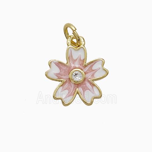 Enamel Copper Pendant, Gold Plated