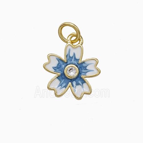 Enamel Copper Pendant, Gold Plated