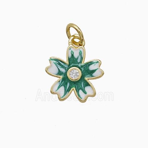 Enamel Copper Pendant, Gold Plated