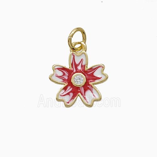 Enamel Copper Pendant, Gold Plated