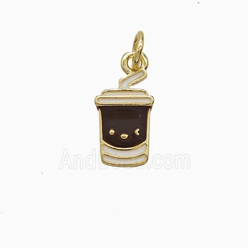 Enamel Copper Pendant, Gold Plated