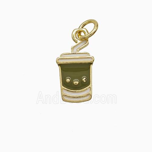 Enamel Copper Pendant, Gold Plated