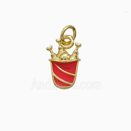 Enamel Copper Pendant, Gold Plated