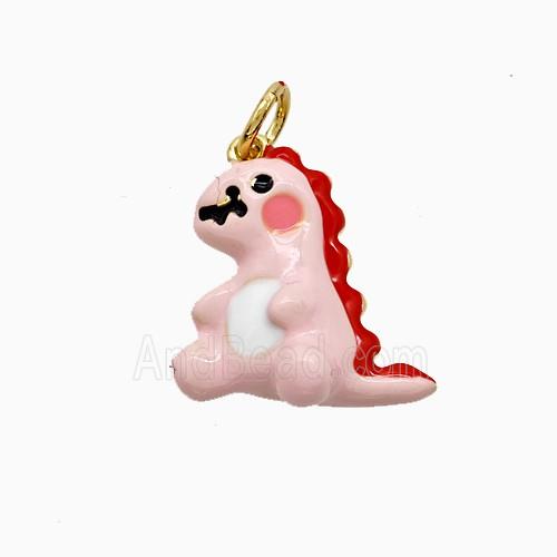 Enamel Copper Pendant, Gold Plated