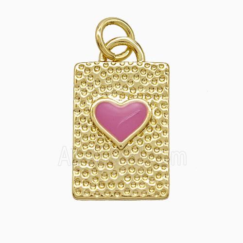 Enamel Copper Pendant, Gold Plated