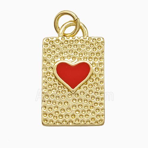 Enamel Copper Pendant, Gold Plated