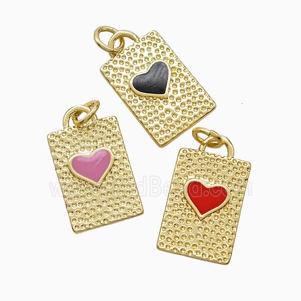 Enamel Copper Pendant, Gold Plated