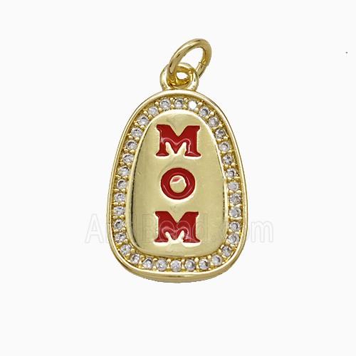 Enamel Copper Pendant, Gold Plated