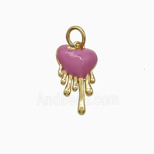 Enamel Copper Pendant, Gold Plated