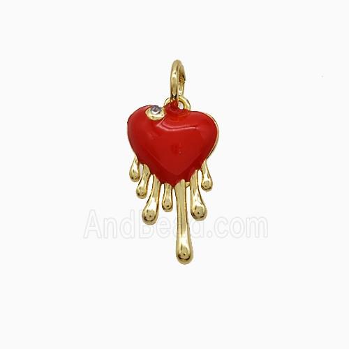 Enamel Copper Pendant, Gold Plated