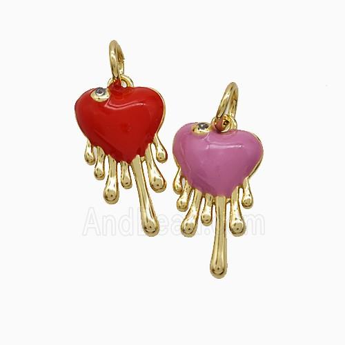 Enamel Copper Pendant, Gold Plated