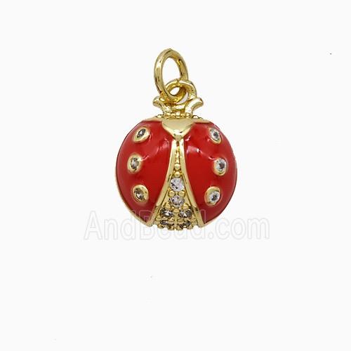 Enamel Copper Pendant, Gold Plated