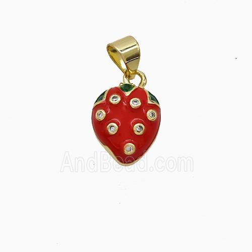 Enamel Copper Pendant, Gold Plated