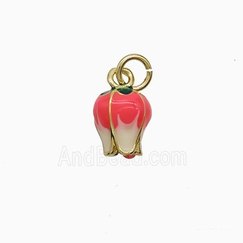Enamel Copper Pendant, Gold Plated