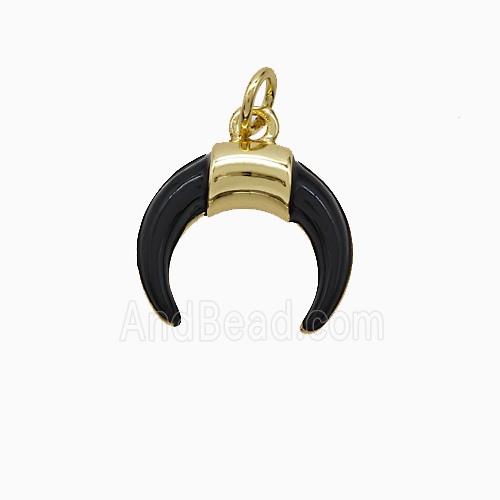 Enamel Copper Pendant, Gold Plated