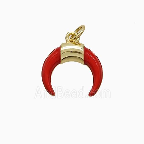 Enamel Copper Pendant, Gold Plated