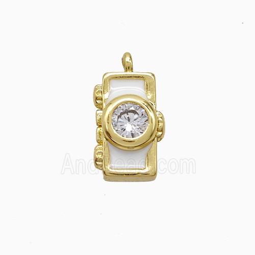 Enamel Copper Pendant, Gold Plated