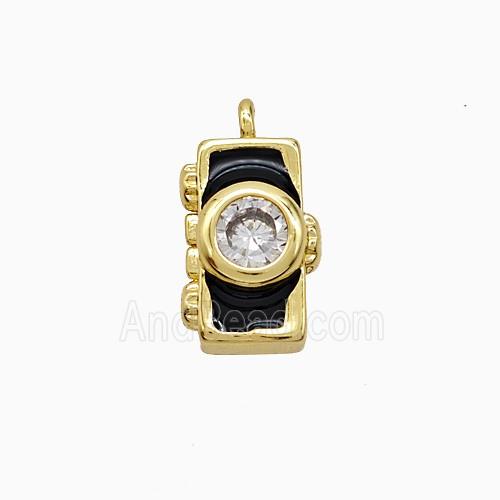 Enamel Copper Pendant, Gold Plated
