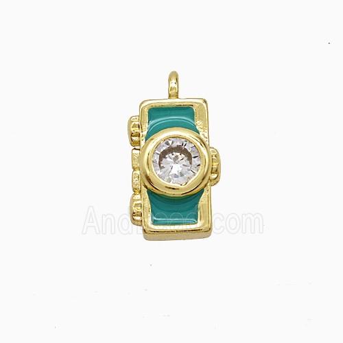 Enamel Copper Pendant, Gold Plated