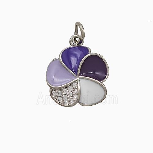 Enamel Copper Pendant, Gold Plated