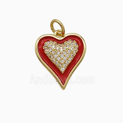 Enamel Copper Pendant, Gold Plated