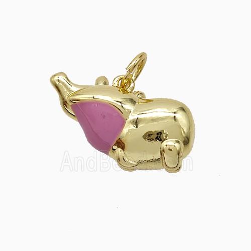 Enamel Copper Pendant, Gold Plated