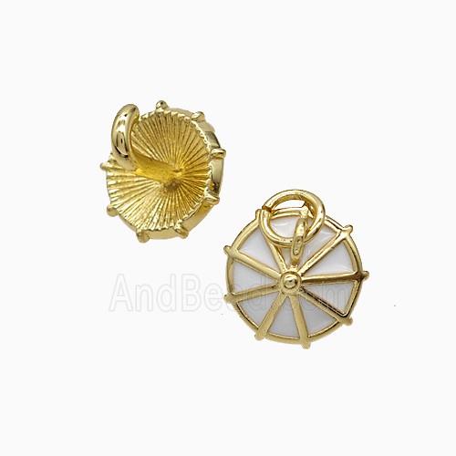 Enamel Copper Pendant, Gold Plated