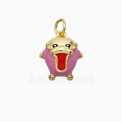 Enamel Copper Pendant, Gold Plated