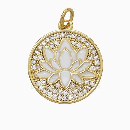 Enamel Copper Pendant, Gold Plated