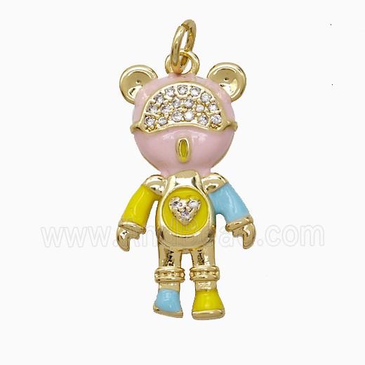 Enamel Copper Pendant, Gold Plated