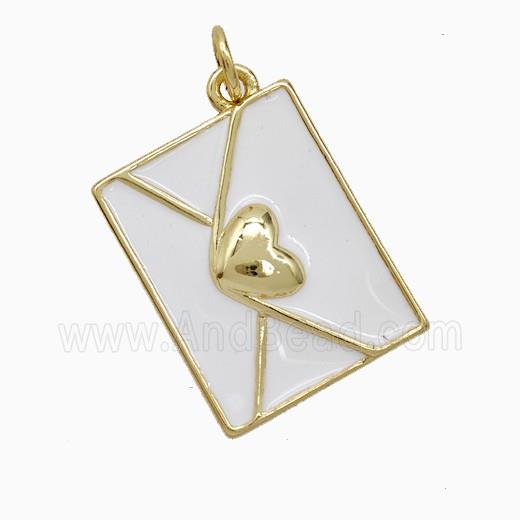 Enamel Copper Pendant, Gold Plated