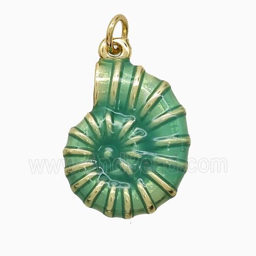 Enamel Copper Pendant, Gold Plated