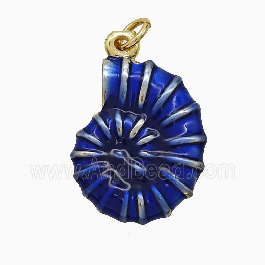 Enamel Copper Pendant, Gold Plated