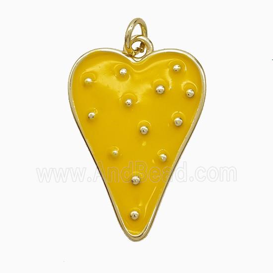 Enamel Copper Pendant, Gold Plated