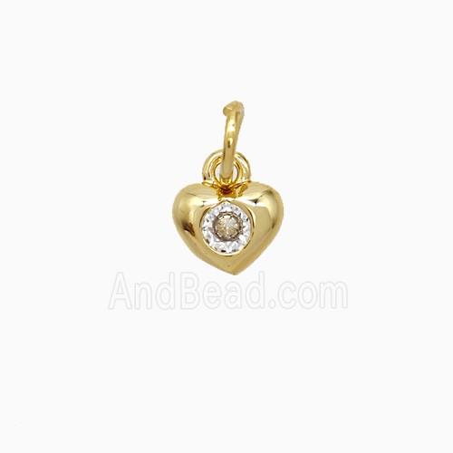 Copper Pendant Pave Zircon, Gold Plated