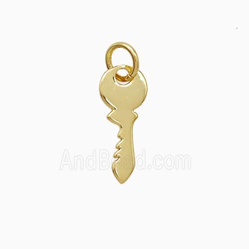 Copper Pendant Pave Zircon, Gold Plated