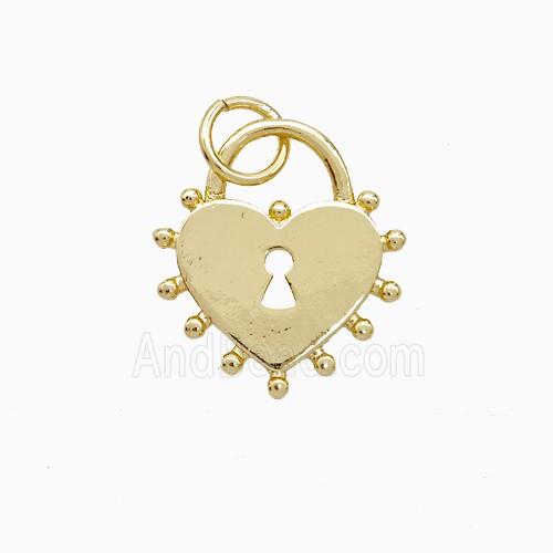Copper Pendant Pave Zircon, Gold Plated